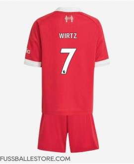 Günstige Liverpool Florian Wirtz #7 Heimtrikotsatz Kinder 2025-26 Kurzarm (+ Kurze Hosen)